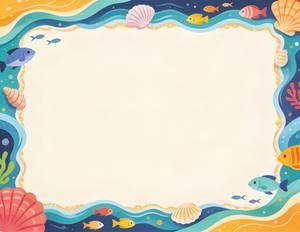 Vibrant Underwater Seashell Border Theme