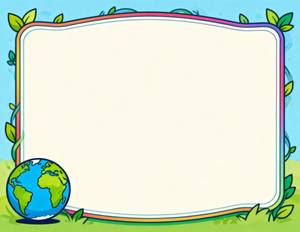 Eco-Friendly Globe and Vine Border Theme